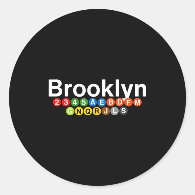 New York Brooklyn Subway Station Signs, Train Sign Classic Round Sticker (Front)