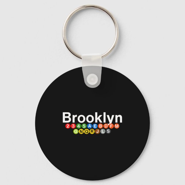 New York Brooklyn Subway Station Signs, Train Sign Key Ring (Front)
