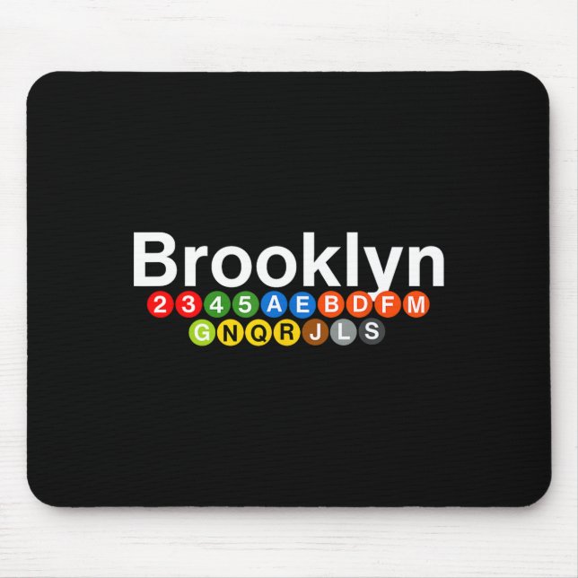New York Brooklyn Subway Station Signs, Train Sign Mouse Mat (Front)