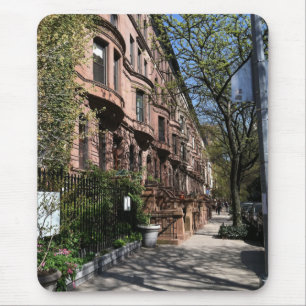 New York Brownstones Upper West Side Buildings NYC Mouse Mat