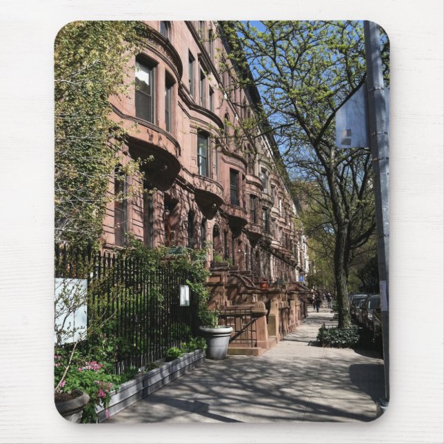 New York Brownstones Upper West Side Buildings NYC Mouse Mat (Front)
