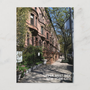 New York Brownstones Upper West Side Buildings NYC Postcard