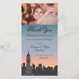 New York Building Wedding Thank You Photo Card