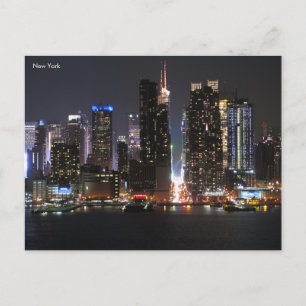 New York by night Poster Holiday Postcard