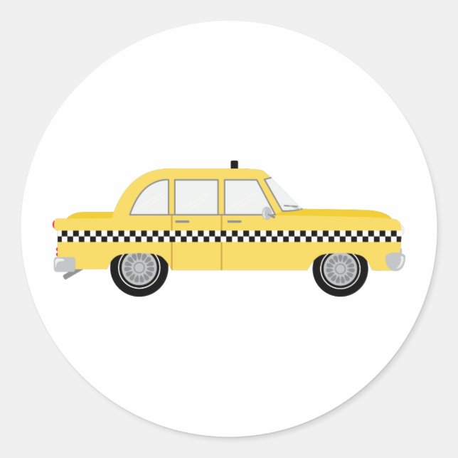 New York Cab Classic Round Sticker (Front)