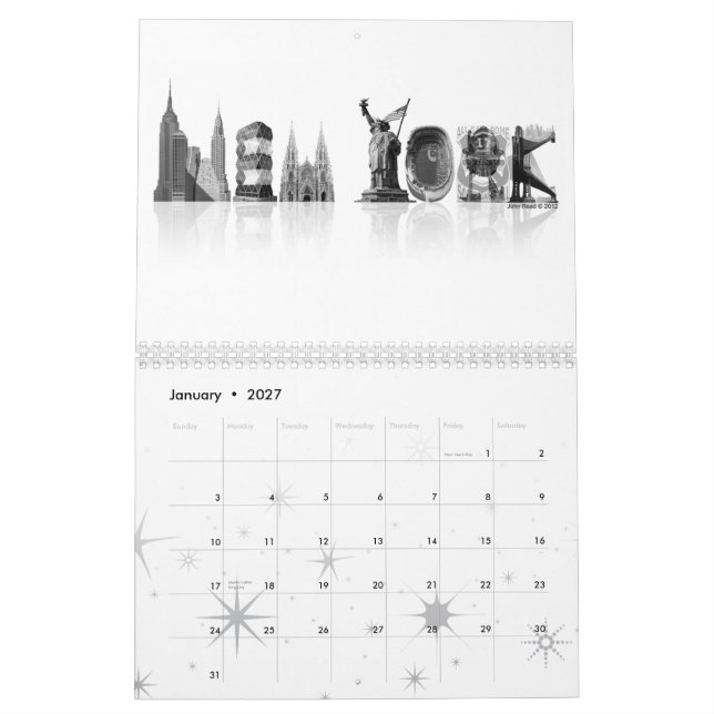New York Calendar (Jan 2027)