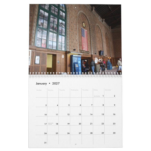 New York Calendar (Jan 2027)
