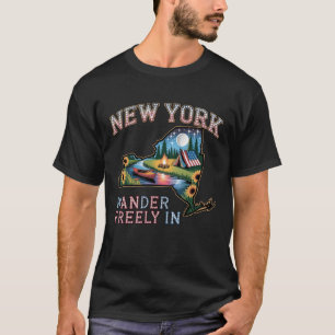 New York Camping Adventure Wander Freely Nature T-Shirt