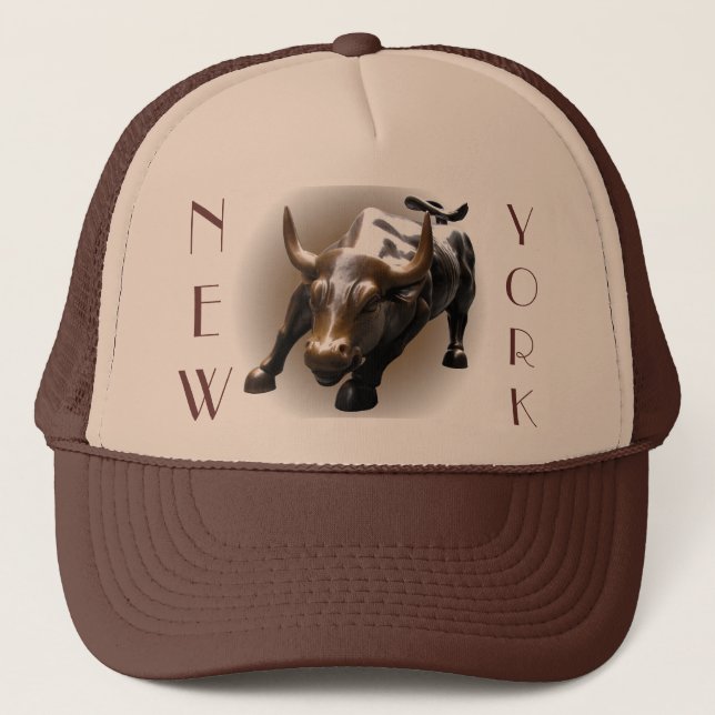 New York Caps Hats New York Souvenir Bull Gifts (Front)