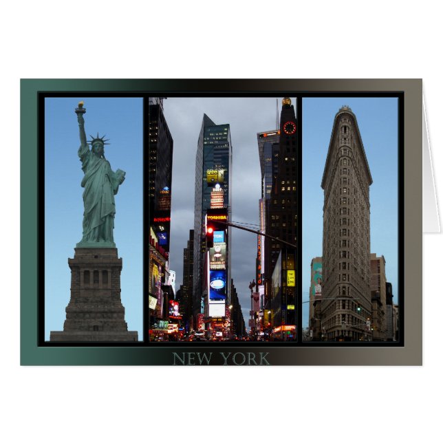 New York Card New York Souvenir Card Landmarks (Front Horizontal)