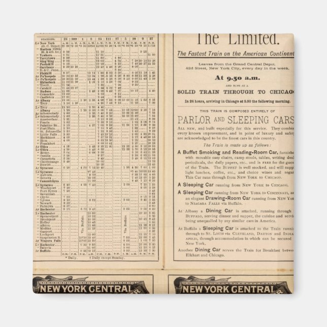 New York Central and Hudson River Railroad 2 Magnet (Front)