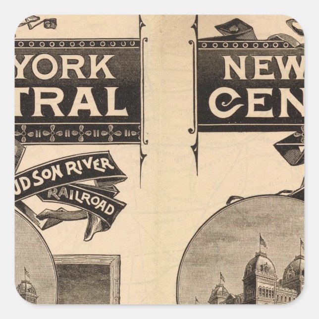 New York Central and Hudson River Railroad Square Sticker (Front)