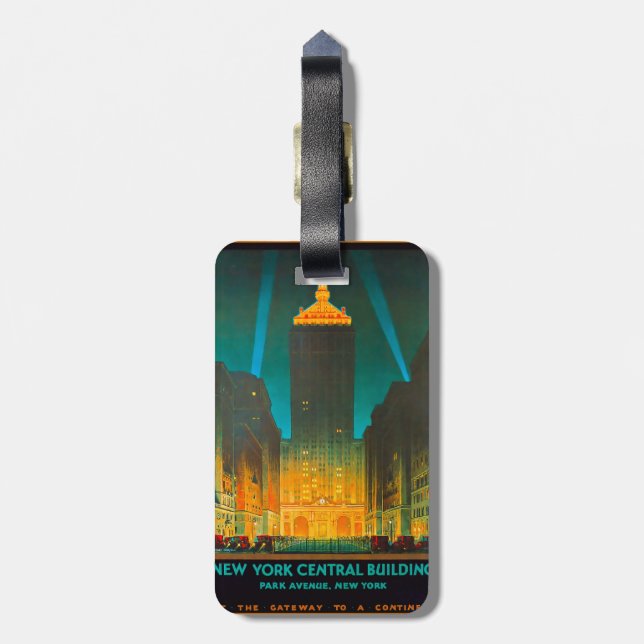 New York Central Building Luggage Tag (Back Vertical)