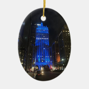 New York Central Building NYC Park Avenue Night Ceramic Tree Decoration