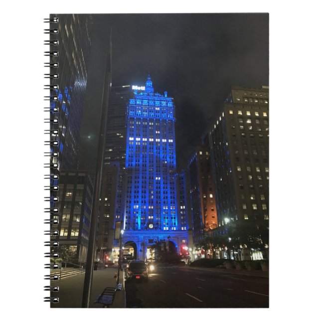New York Central Building NYC Park Avenue Night Notebook (Front)