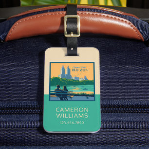 New York Central Park Bench Luggage Tag