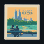 New York Central Park Bench Magnet<br><div class="desc">Anderson Design Group is an award-winning illustration and design firm in Nashville, Tennessee. Founder Joel Anderson directs a team of talented artists to create original poster art that looks like classic vintage advertising prints from the 1920s to the 1960s.</div>