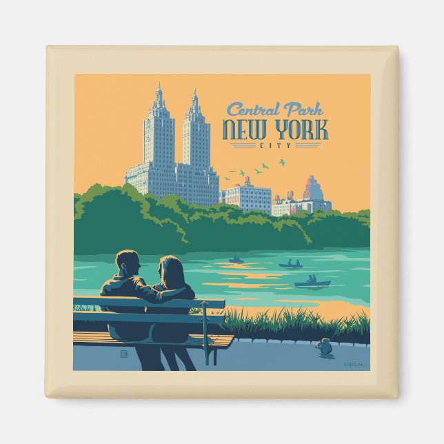New York Central Park Bench Magnet (Front)