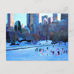New York Central Park Ice And Winter In Manhattan Postcard