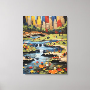 New York Central Park Painting Canvas Print