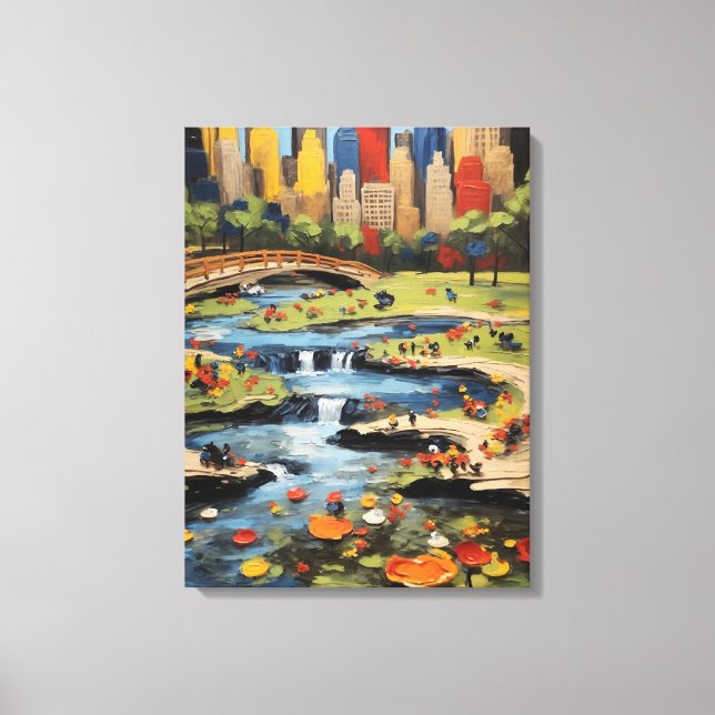 New York Central Park Painting Canvas Print (Front)