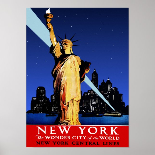 New York Central Railroad Travel Poster for NYC (Front)