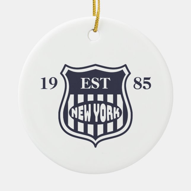 New York Ceramic Tree Decoration (Front)