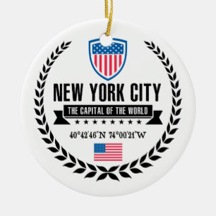 New York Ceramic Tree Decoration