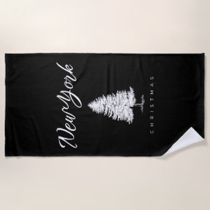 New York Christmas Beach Towel