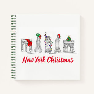 New York Christmas NYC Holiday Landmarks Xmas Notebook