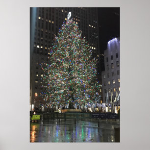 New York Christmas NYC Rockefeller Center Tree Poster