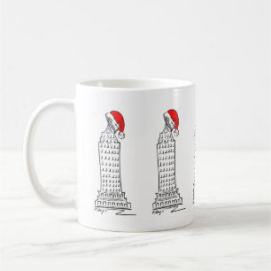 New York Christmas NYC Skyscraper Santa Claus Hat Coffee Mug