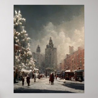 New York Christmas Poster