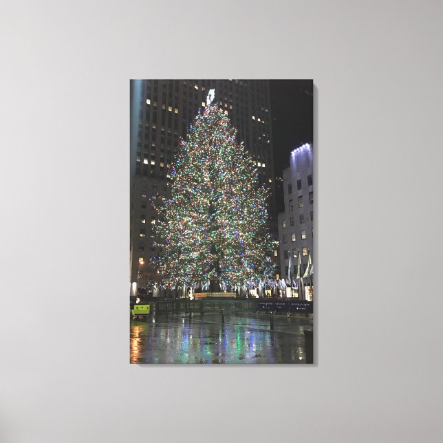 New York Christmas Rockefeller Centre Tree NYC Canvas Print (Front)