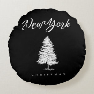New York Christmas Round Cushion