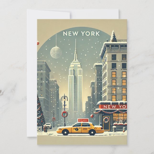 New York Christmas | Statue of Liberty Holiday Invitation (Front)