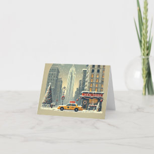 New York Christmas Statue of Liberty Holiday Thank You Card