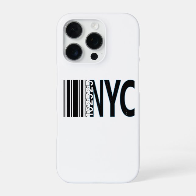 New York City 1625 Barcode Design iPhone Case (Back)