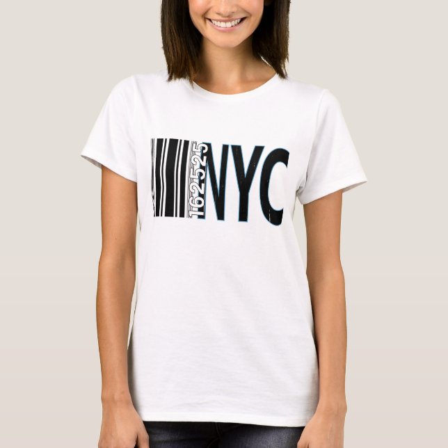 New York City 1625 Barcode Design T-Shirt (Front)