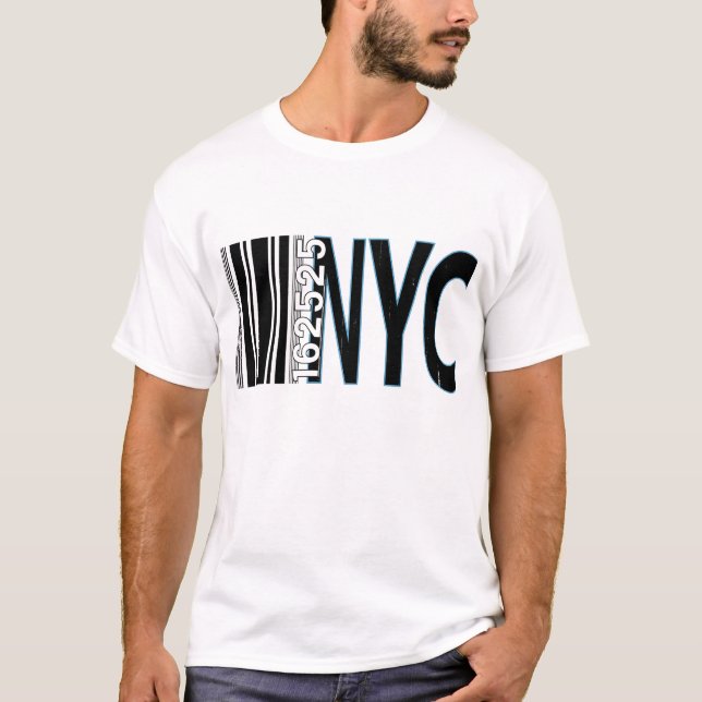 New York City 1625 Barcode Design T-Shirt (Front)