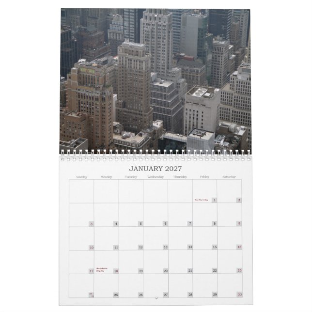 New York City 2011 Calender Calendar (Jan 2027)