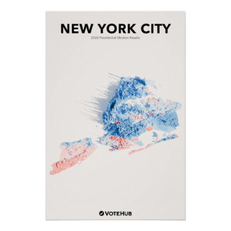 New York City - 2020 Presidential Election Results Poster