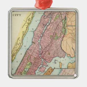 New York City 4 Metal Tree Decoration