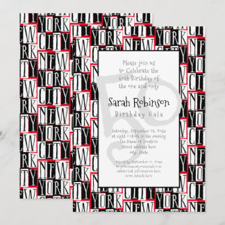 New York City 50th Birthday Party Manhattan Chic Invitation