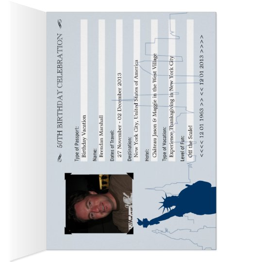 New York City 50th Birthday Passport Card