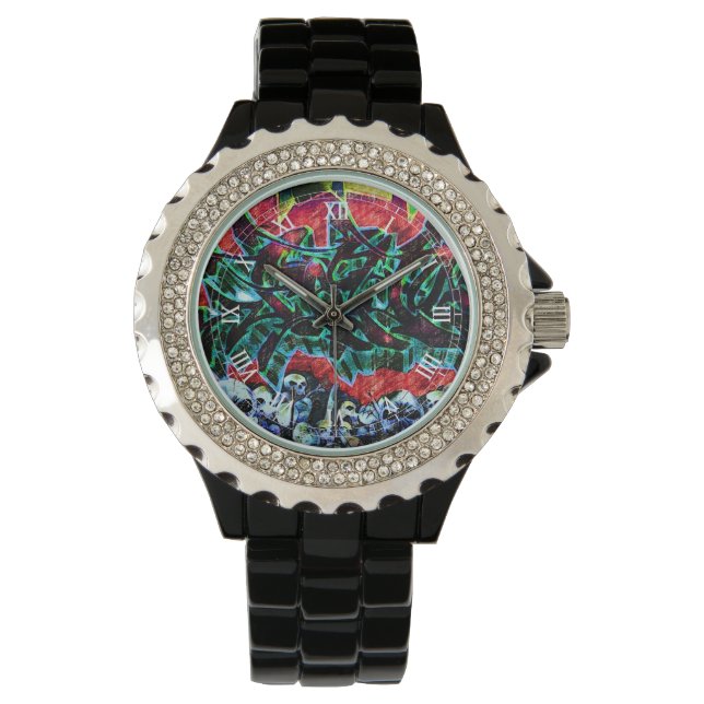 New York City 5 Points Skulls Graffiti Watch (Front)