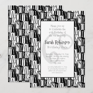 New York City 60th Birthday Party Manhattan Style Invitation