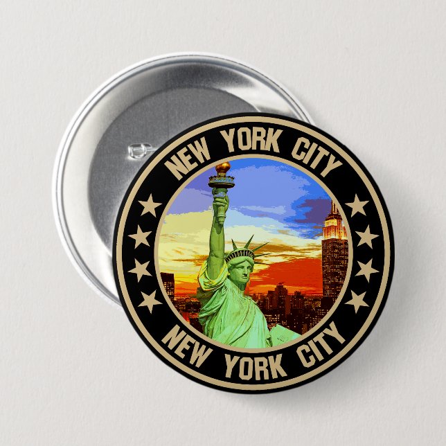 New York City                                      7.5 Cm Round Badge (Front & Back)