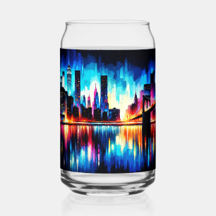 New York City Abstract 1103 Can Glass