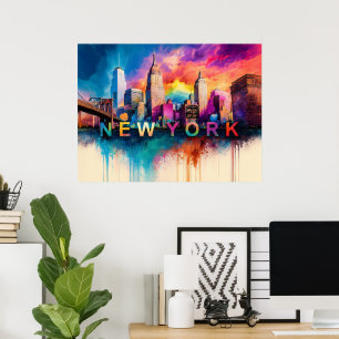 New York City Abstract Art Poster